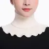 Bufanda de Punto para Mujer Transfronteriza Calentador de Cuello de Lana Cuello Falso Protector de Cuello Envoltura para el Cuello Chal Pequeño Calentador para Suéter Otoño e Invierno