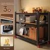 Prateleira Doméstica Porta-Prateleiras Prateleira de Armazenamento Multicamadas Suporte de Chão Eletrodomésticos de Cozinha Armário de Armazenamento para Varanda Exibidor de Supermercado