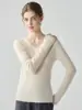 Suéter de cachemira 100% pura con cuello en V para mujer, camiseta básica de punto de manga larga ajustada, nuevo suéter versátil de color liso para otoño e invierno