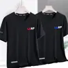Camiseta de Seda de Gelo Masculina Manga Curta 2026 Nova Verão Esportiva Secagem Rápida Respirável Manga Meia Manga Camiseta Masculina Top Solto