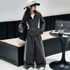 Elegante atuendo de otoño para niñas, nueva colección 2026, abrigo estilo coreano y pantalones de pierna ancha, un conjunto de dos piezas de moda para niñas mayores