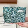 Bolsa de Maquillaje Floral Fresca y Sencilla para Niñas, Bolsa de Almacenamiento Portátil de Gran Capacidad, Bolsa de Lona, Neceser