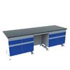 Bancada de Laboratório Personalizada, Bancada de Teste Totalmente em Aço, Mesa Experimental, Mesa Lateral Experimental Aço-Madeira