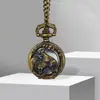 Reloj de Bolsillo Pequeño Hueco Doce Constelaciones Venta al por Mayor Collar Vintage Versátil Colgante Reloj con Tapa de Constelación de los 12 Zodiacos Fábrica Cuarzo