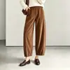 Nuevos pantalones de chenilla Nezha para mujer de otoño e invierno para cuerpo tipo pera, bombachos con puño de principios de otoño, pantalones tipo linterna clásicos