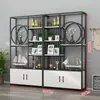 Partición Calada de Hierro Nuevo Estante de Almacenamiento Mampara de Entrada Estantería Gabinete Decorativo de Oficina de Pie Vitrina Multicapa