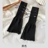 Polainas de renda plissada estilo coreano com cadarço para panturrilha, modelo boca de sino, para mulheres, estilo Lolita girl, estoque de fábrica no atacado