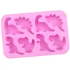 Jianmei en stock creativo repostería 8 piezas dinosaurio silicona mousse pastel molde DIY niños chocolate molde