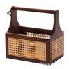 Cesta de armazenamento de madeira Caixa de madeira sólida Cesta de estilo chinês Cesta de frutas de vime vintage Cesta de alimentos portátil para uso doméstico Caixa de armazenamento