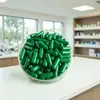 0 # Cápsula Oca de Gelatina Solúvel Verde Escura para Uso Gástrico - Cápsula Vazia para Teste - Cápsula de Teste