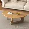 Mesa de Centro Nueva de Madera Maciza, Simple y Moderna, Adecuada para Apartamentos Pequeños, Lujo Ligero, Estilo Nórdico y Japonés, Mesa de Té de Forma Irregular para Uso Doméstico en la Sala de Estar
