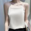 Camisola de Seda Sintética para Mujer, Ropa Exterior de Seda Helada, Top de Hombros Descubiertos Estilo Traje, Nuevo Estilo de Verano, Capa Base, Satén de Acetato
