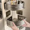 Estante de Almacenamiento para Baño Sin Perforaciones Baño Triángulo Ducha Inodoro Almacenamiento Montado en la Pared Estante de Pared para Inodoro