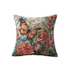 Funda de Almohada Mariposa Retro Pastoral para Respaldo de Sofá de Sala de Estar Cojín para Ventana de Mirador Sin Relleno