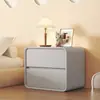 Estilo madera maciza, moderno y lujoso, mesita de noche pequeña creativa 2022, color crema, alternativa de alta gama a la mesita de noche minimalista moderna