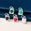 Joyería de Plata de Ley S925 Colgante de Corazón con Candado de Resina Material Hecho a Mano para DIY Accesorio de Dijes para Pulsera