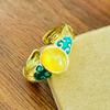 Oferta Especial Estilo Antiguo Xiangyun Imitación Cera de Abejas para Mujer Oro Antiguo Estilo Palacio Retro Esmalte Anillo Abierto Regalo Día de la Madre