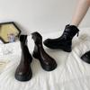 Botas Martin de sola grossa femininas para estudantes primavera 2022, nova versão coreana de botas curtas finas de estilo britânico com aumento de altura