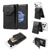 Adecuado para teléfonos móviles iPhone, Soporte Magnético para Tarjetas Magsafe, Soporte con Cargador Inalámbrico Magnético para Samsung, Funda de Cuero Retro