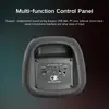 Bt-2421 Altavoz Portátil Doble de 4 Pulgadas para Exteriores, Karaoke de Mano, Altavoz Bluetooth Inalámbrico con Luz de Llama para Exportación