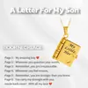 Collar de Acero de Titanio, Popular en Europa y América, Collar con Forma de Libro de Carta de Amor Grabada, Collar con Forma de Sobre de Carta de Amor Abrible, Cadena para Clavícula