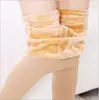Leggings Gruesos Forrados de Polar para Mujer Otoño e Invierno Calcetines Negras con Pie