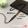 Cordón trenzado hecho a mano con colgante de cuentas redondas de obsidiana sintética, collar de cuentas de arroz, cordón con colgante de jade, cadena para suéter, cadena de cuentas