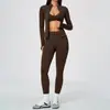 Traje Esportivo de Alta Elasticidade Transfronteiriço Altura Cintura Levantar Glúteos Corrida Conjunto de Três Peças Pilates Treinamento Conjunto Fitness 5112