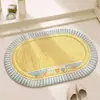 Tapete de banheiro de linho com desenho, tapete antiderrapante, para interior, absorvente de água, secagem rápida, resistente a manchas, fácil de manter, tapete resistente ao desgaste