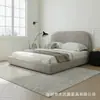 Estilo Francés Crema Algodón Lino Cama Doble Italiana Lujo Ligero Cama Retro Dormitorio Principal 1.8m Cama de Tela Apartamento Pequeño Cama de Tela