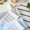 Calcetines de media caña para mujer con borde enrollado y tres rayas, Calcetines de media caña de estilo universitario con personalidad deportiva, Calcetines antibacterianos para mujer 10A