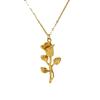 Collar de acero inoxidable chapado en oro de 18 quilates con forma de rosa, sencillo, de estilo europeo y estadounidense, de acero de titanio, ligero, de lujo, joyería explosiva al por mayor