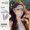 Sombrero de verano anti-UV para mujer, protector solar, con protección solar integrada para el cuello y la cara, máscara de seda helada Gini Riding, velo parasol