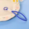 Pin Frijol Tejido a Mano Corto Lanyard para Llaves Llavero de Muñeca Simple Colgante de Bolsa de Color Material Accesorios