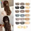 Qiyue Pinza para el Cabello Mate Tamaño Pequeño Pinza de Pico de Pato Plana Ovalada en Forma de Corazón Pinza de Tiburón Pasador Accesorio para el Cabello Adorno para el Cabello de Mujer Venta al por Mayor