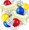 Comercio exterior tema de cumpleaños para mascotas decoración de fiesta forma de traje de perro garra de perro hueso globo de película de aluminio papel de aluminio globo al por mayor
