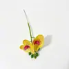Haste Única com Duas Orquídeas Phalaenopsis Artificiais para Decoração de Casamento e Hotel, Flores Artificiais, Materiais para Buquê DIY