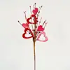 Esquejes del Día de San Valentín, ramas de bayas de amor, comercio exterior transfronterizo, decoración navideña, simulación de corazón de melocotón, fruta roja, corazón rojo, fruta rica