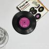 Posavasos de CD sencillos transfronterizos, mantel individual redondo antideslizante de plástico, posavasos de vinilo retro con aislamiento térmico universal