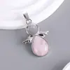 Colgante de Cristal de Piedra Natural Transfronterizo Europeo y Americano Alas de Ángel Collar con Colgante de Ángel Colgante Texturizado en Forma de Gota de Agua Venta al por Mayor