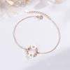 Pulsera Corona de Plata de Ley S925 para Mujer Pulsera de Diseño Nicho Ins Flor Pequeña Fresca Celebridad de Internet Explosiones en Vivo Joyería