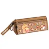 Bolsa de Lápices de Malla Transparente con Diseño de Oso Capibala Kaba, Bolso de Doble Capa con Cremallera de Gran Capacidad para Estudiantes de Primaria y Secundaria