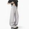 Calças casuais pesadas para homens, estilo outono high-street, perna larga, caimento solto, calças compridas retas da moda, versátil para qualquer look