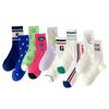 Meias Coreanas Femininas Dopamina Cute Vigilância Meninas Sense Tubo Médio Meias Esportivas Desossadas Meias da Moda Algodão Amazon Atacado