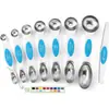 Amazon Transfronterizo Juego de Cucharas Medidoras Magnéticas de Doble Cabeza de Acero Inoxidable con 8 Piezas, Herramientas Magnéticas para Condimentos para Hornear con Escala