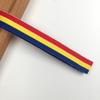 Cinturón de punto a rayas de poliéster liso de múltiples especificaciones, correa de color tricolor rojo, blanco y azul, cordón para insignia.