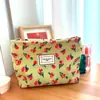 Bolsa de Tocador Portátil de Moda Bolsa de Cosméticos Corduroy Flor Cremallera Bolsa de Cosméticos Bolsa de Almacenamiento de Cosméticos para Viaje