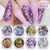 Glitter para uñas transfronterizo traje de 8 colores flash láser brillo lentejuelas joyería para uñas relleno de slime