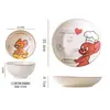 Set Combinado de Cuencos y Platos de Cerámica Co-Branded Tom y Jerry Color Bajo Esmalte Hogareño Dibujos Animados Alto Valor Resistente a Altas Temperaturas Vajilla