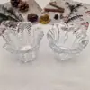 Portavelas de Cristal con Flores de Lujo Creativo, Portavelas de Aromaterapia Relleno de Cera, Tazón de Helado, Copa para Pastel, Tazón de Postre